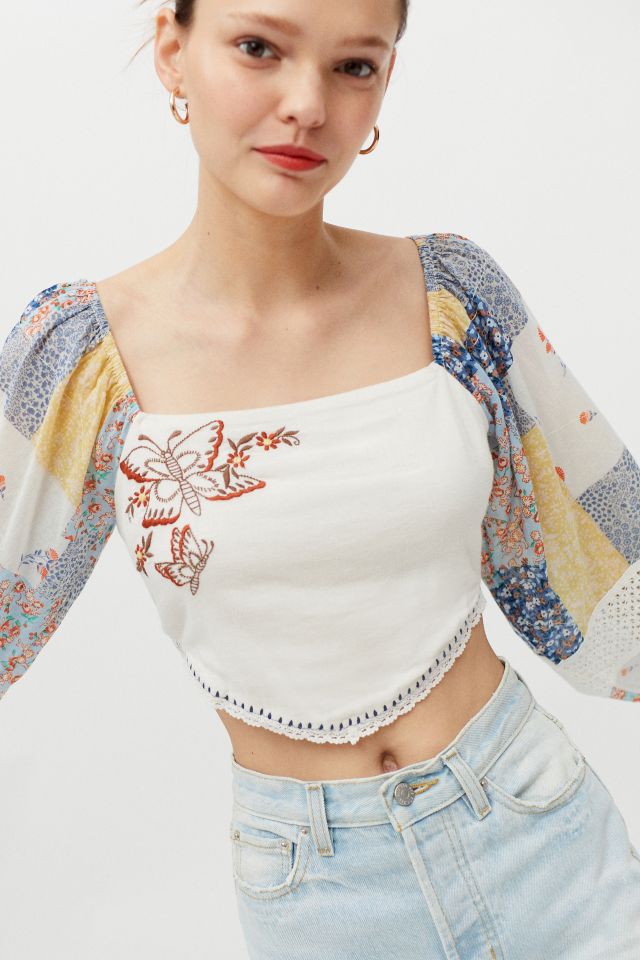 Blouse Patchwork Brodée Issa UO #3