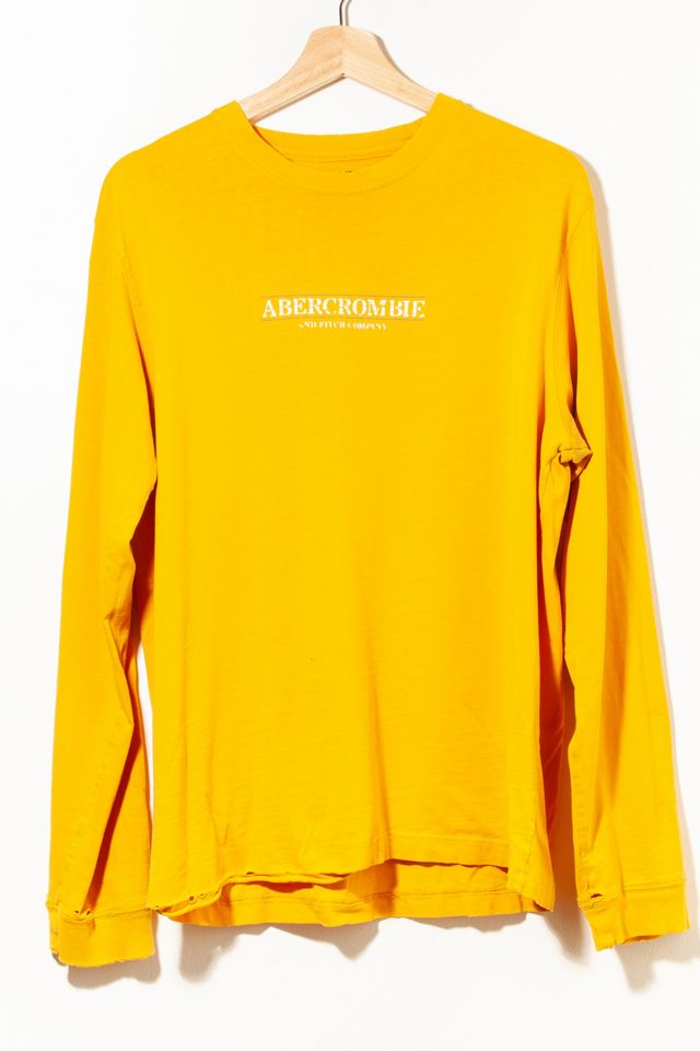 1990s Vintage Abercrombie & Fitch Long Sleeve Spell Out T-Shirt | Urban ...