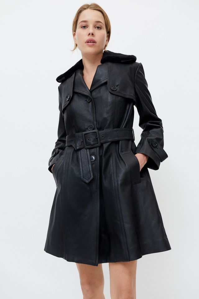 Schott Leather Trench Coat | Urban Outfitters