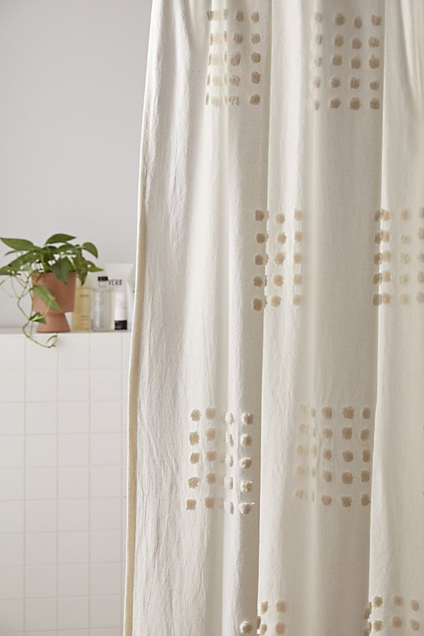 Urban Outfitters Grid Tufted Shower, Tufted Shower Curtain