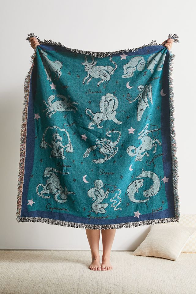 Zodiac Woven Throw Blanket Urban Outfitters