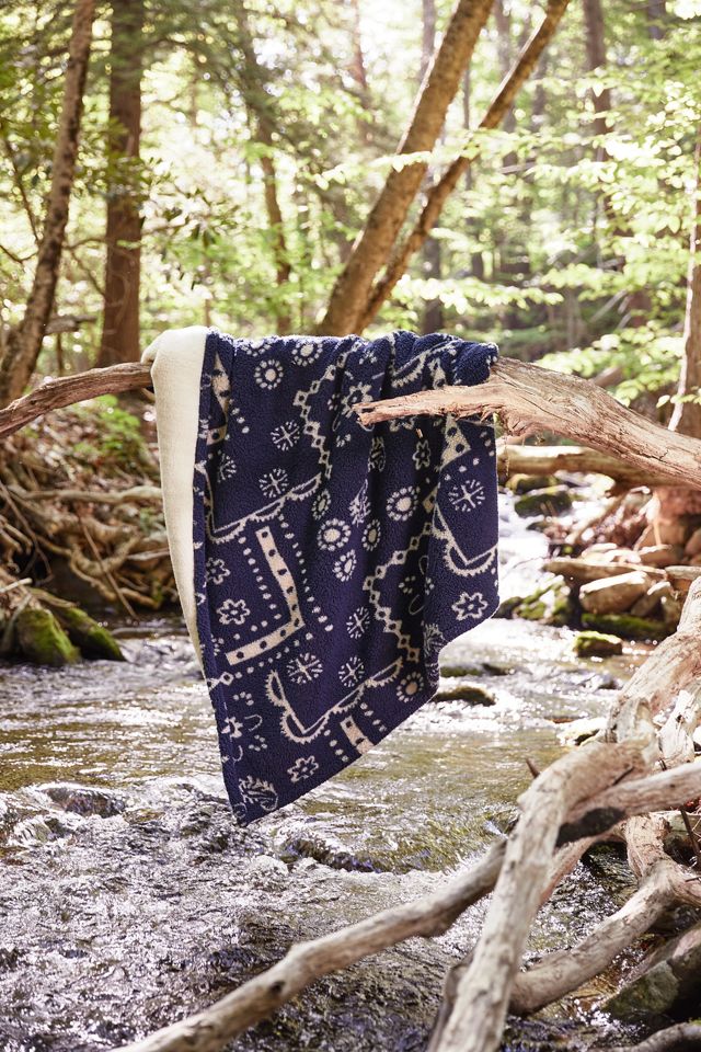 Naomi Bandana Print Amped Fleece Throw Blanket Urban Outfitters