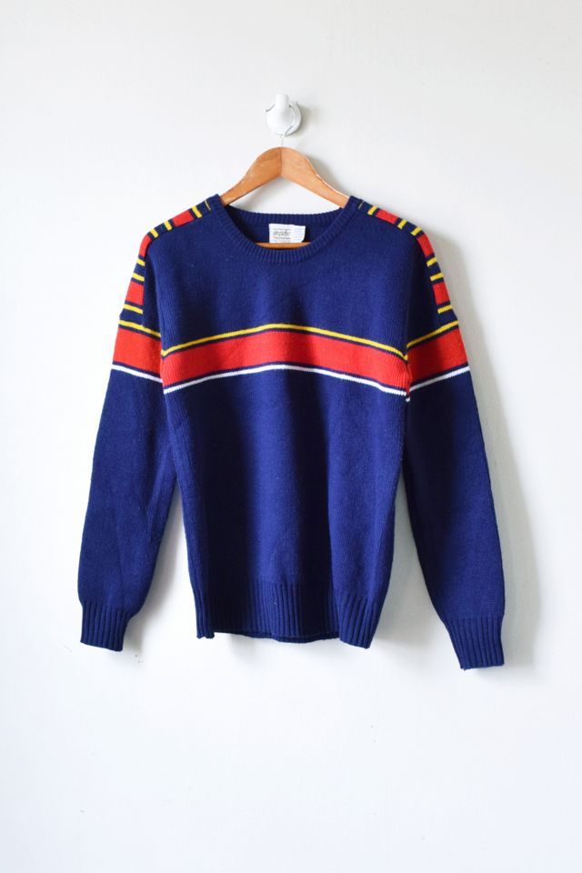 Round Collar Stripe Vintage Sweater