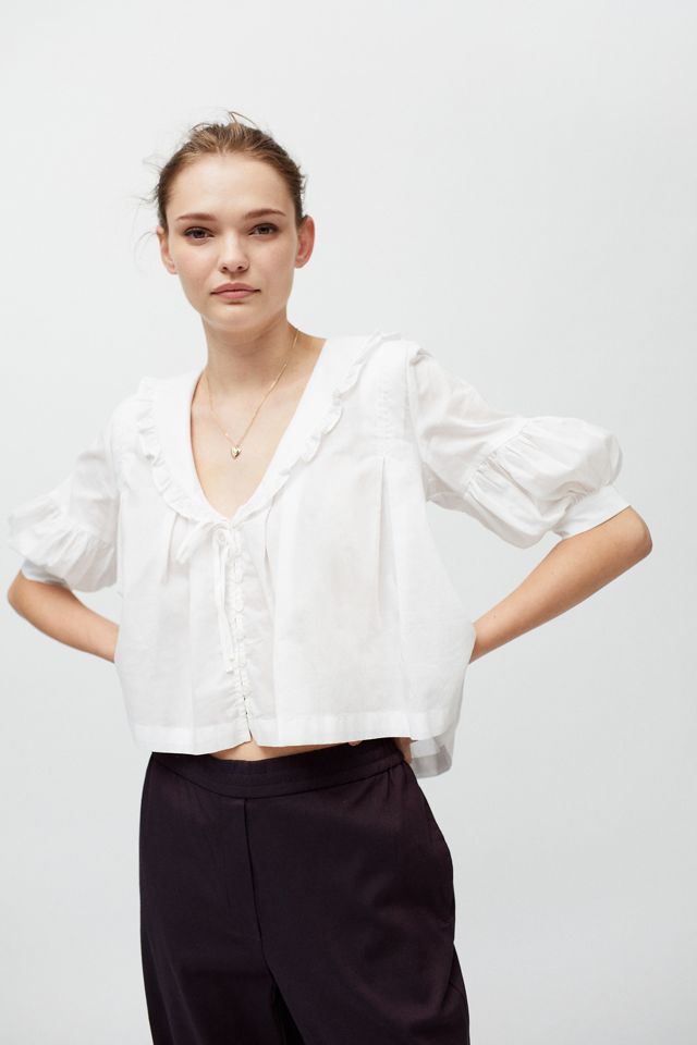 UO Fionna Collared Babydoll Blouse #3