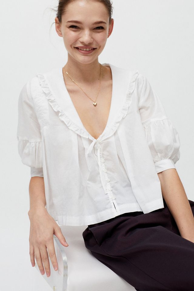 UO Fionna Collared Babydoll Blouse #4