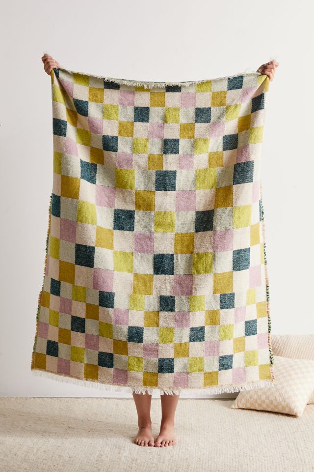 Julian Checkerboard Throw Blanket Urban Outfitters