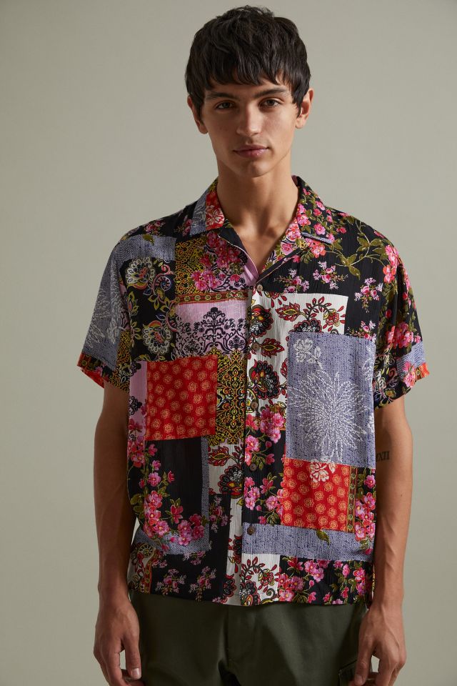 Raga Man Blocked Floral Camp Collar Shirt | Urban Outfitters