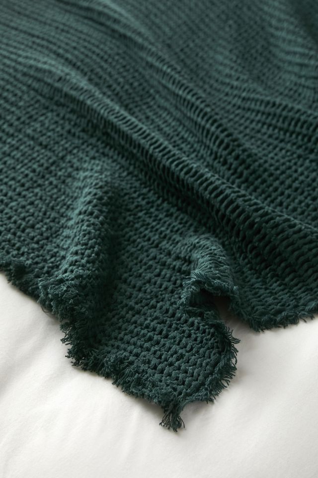 Green waffle online throw