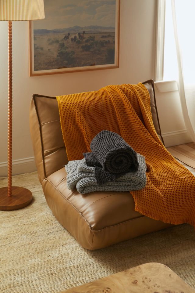 ReMADE By UO Remnants Recycled Waffle Throw Blanket #3