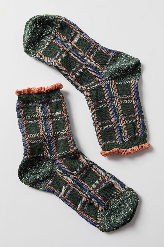 Hansel From Basel Winter Plaid Crew Sock #1