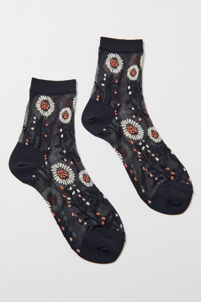 Hansel From Basel Garden Sheer Crew Sock | Urban Outfitters