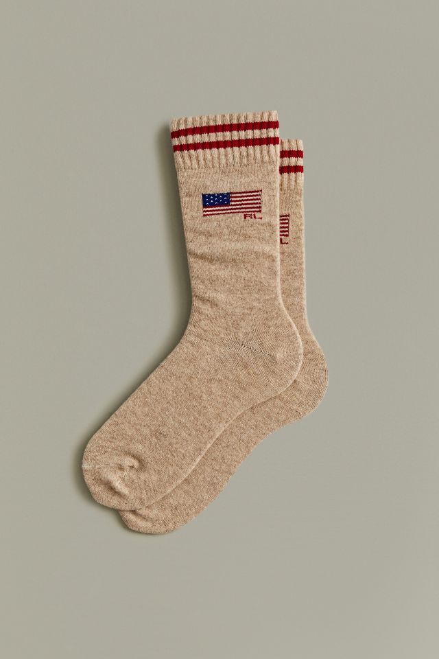 Polo Ralph Lauren Cashmere Flag Crew Sock | Urban Outfitters