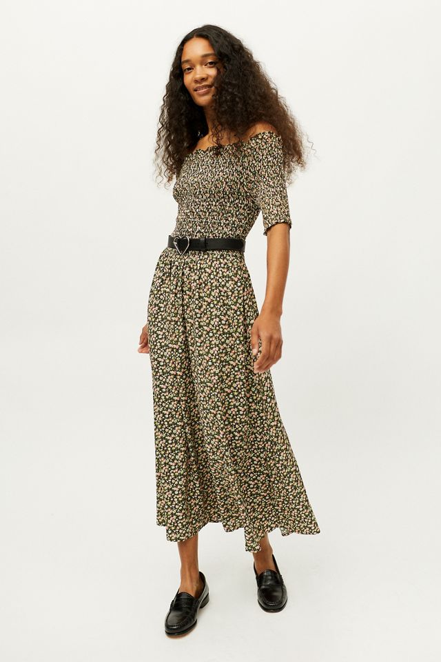 Dress Forum Smocked Off-The-Shoulder Midi Dress | Urban Outfitters