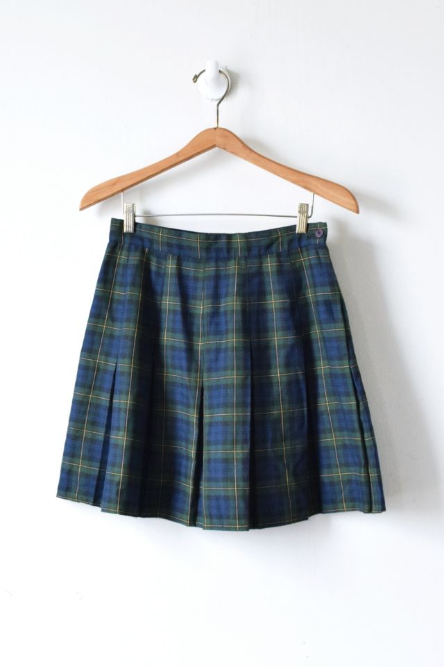 Blue plaid hotsell skirt 90s