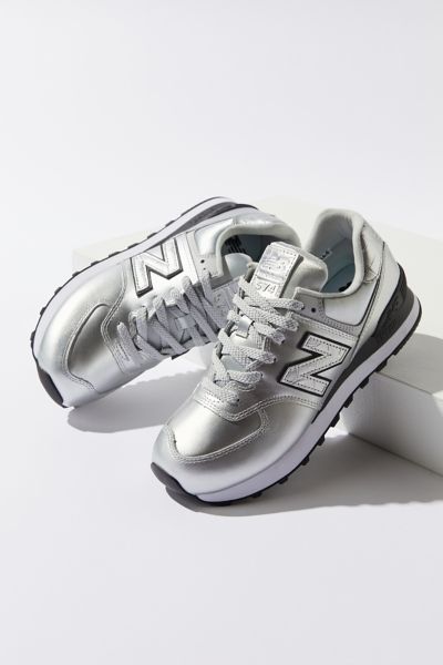 Silver new balance 574 online