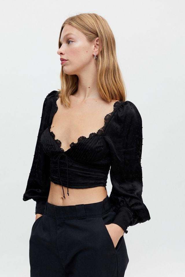 For Love & Lemons Liz Cropped Blouse | Urban Outfitters