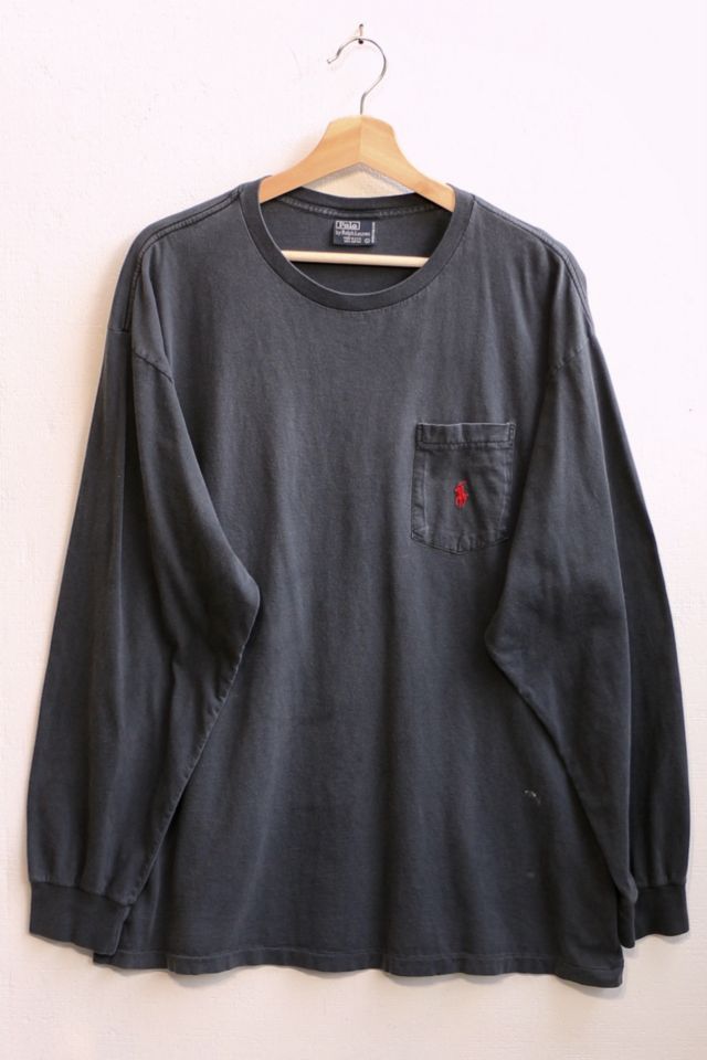 Vintage 90's Polo Ralph Lauren Long Sleeve Pocket T-shirt Made in USA |  Urban Outfitters