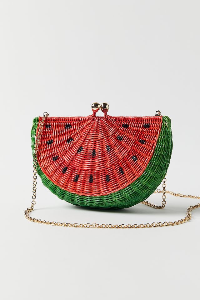 バッグ SERPUI Serpui Watermelon Wicker Clutch Bag | Urban Outfitters