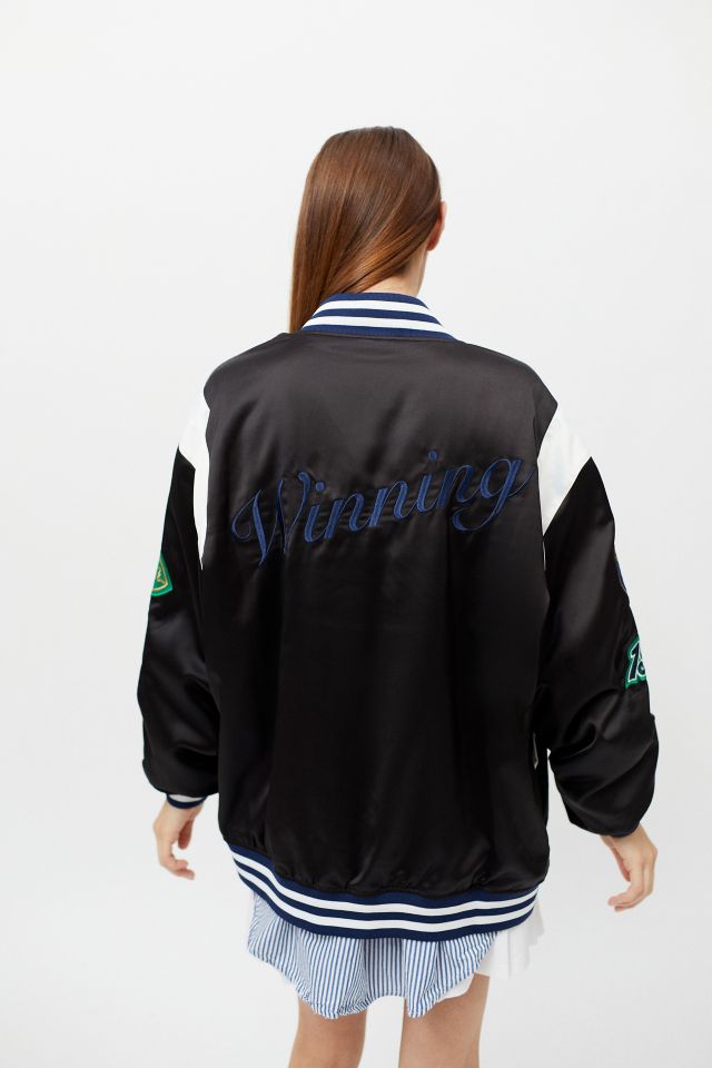 BDG Faye Satin Varsity Jacket #1
