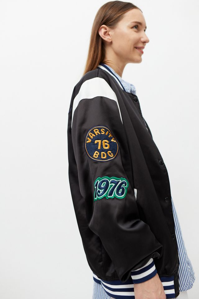 BDG Faye Satin Varsity Jacket #2