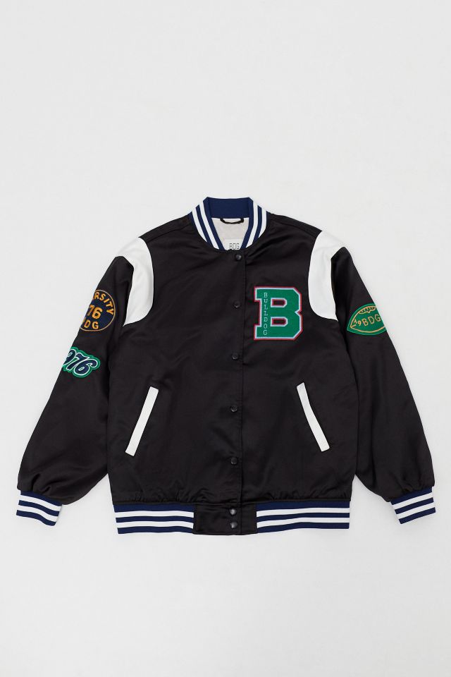 BDG Faye Satin Varsity Jacket #5