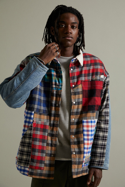 AlphaStyle Melvin Patchwork Shirt Jacket | Urban Outfitters Canada