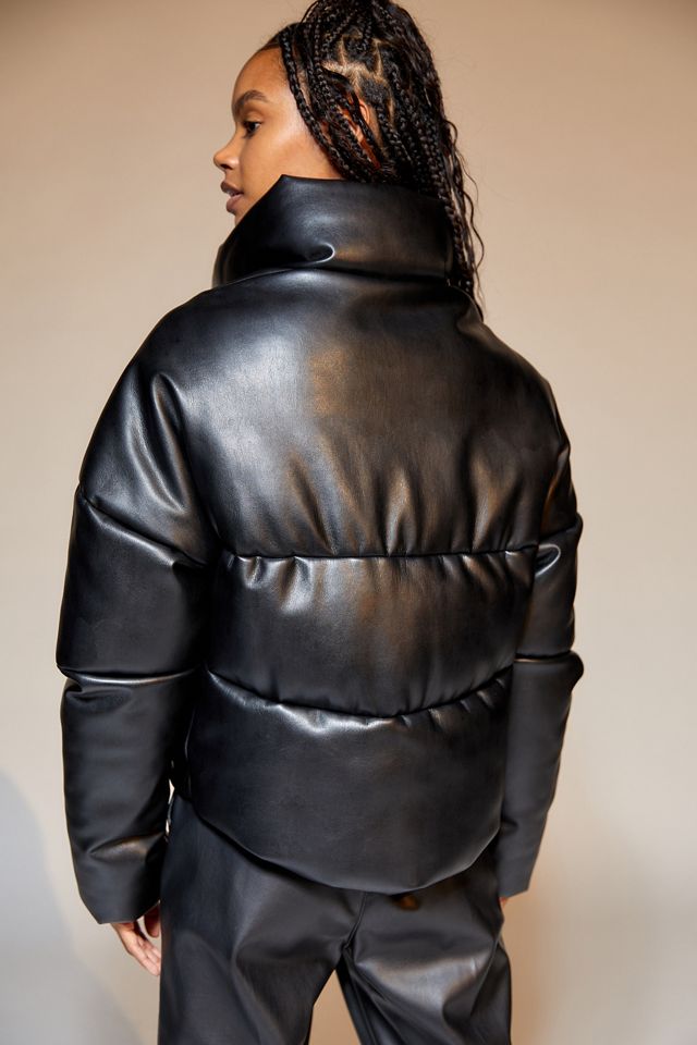 Apparis Jemma Vegan Leather Puffer Jacket Urban Outfitters