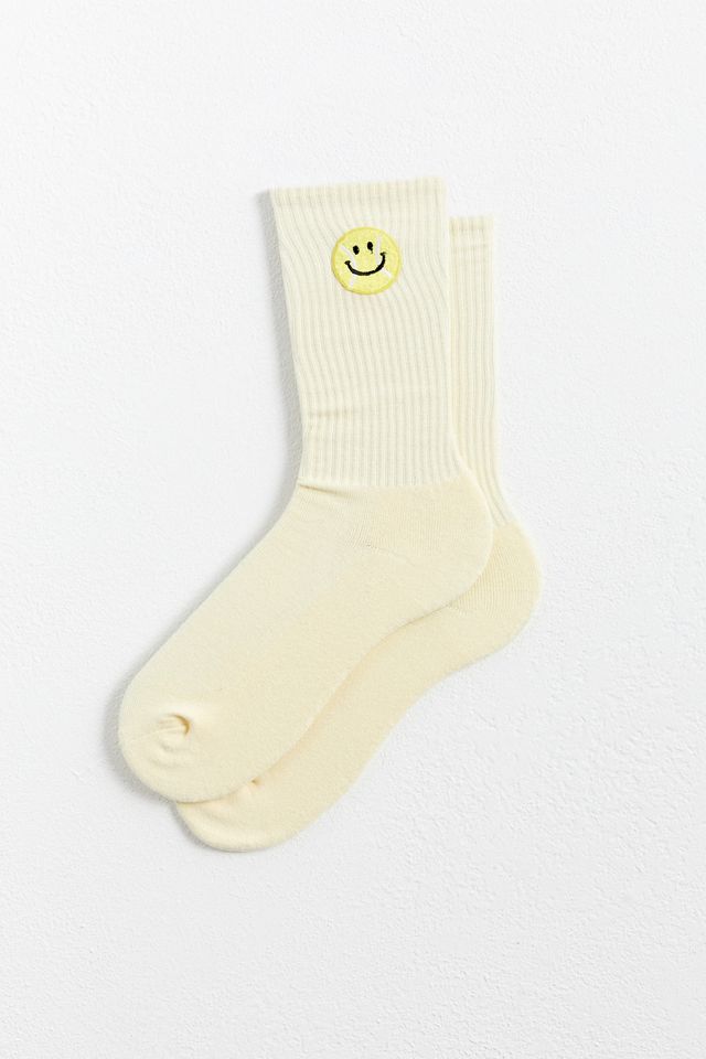 Happy Face Tennis Ball Crew Sock Urban Outfitters