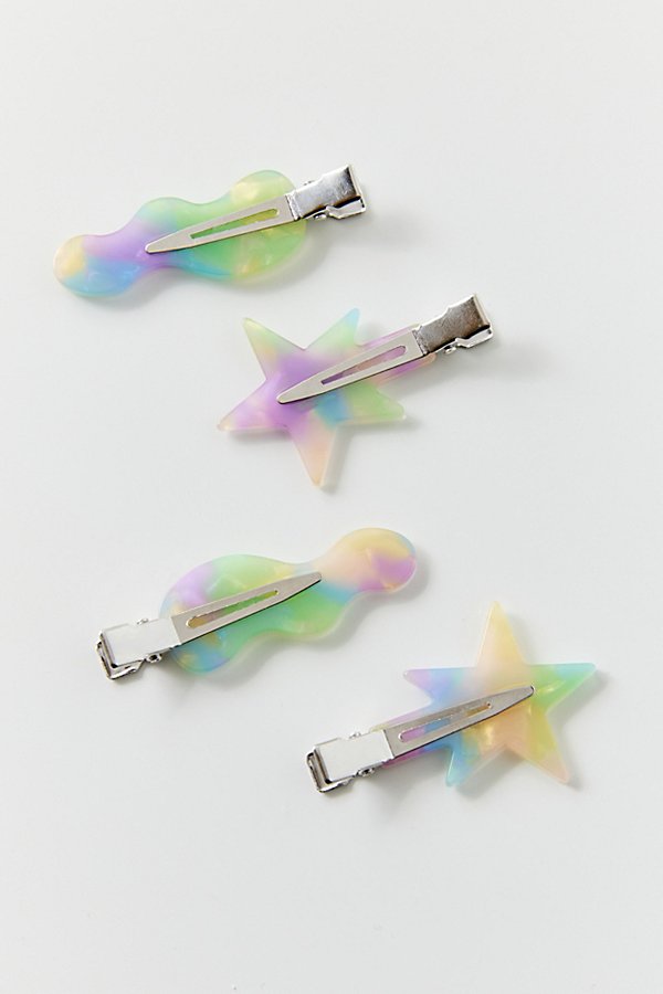 Urban Outfitters Crease-free Alligator Hair Clip Set In Wavy Star