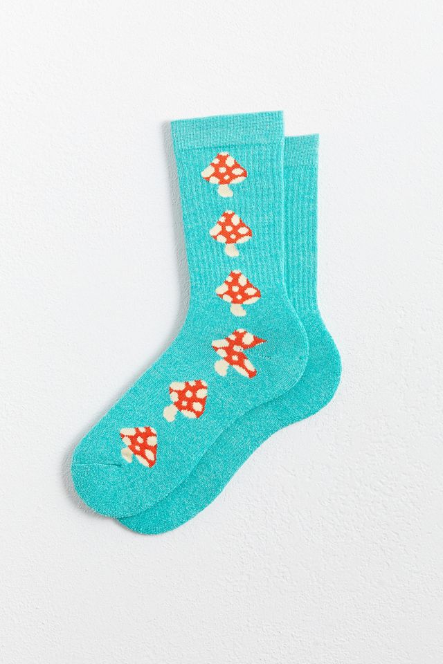 Mushroom Pattern Crew Sock | Urban Outfitters