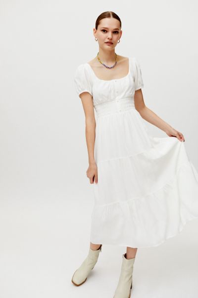 UO Patsy Smocked Waist Midi Dress | Urban Outfitters