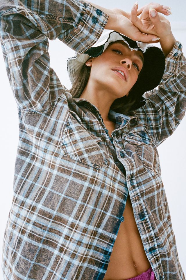 Urban Renewal Remade Acid Wash Flannel Shirt #1