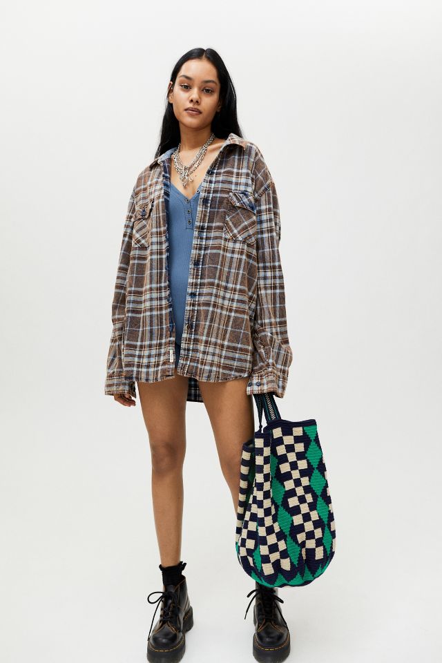 Urban Renewal Remade Acid Wash Flannel Shirt #3