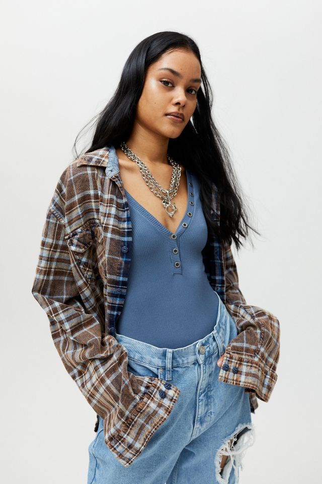 Urban Renewal Remade Acid Wash Flannel Shirt #5