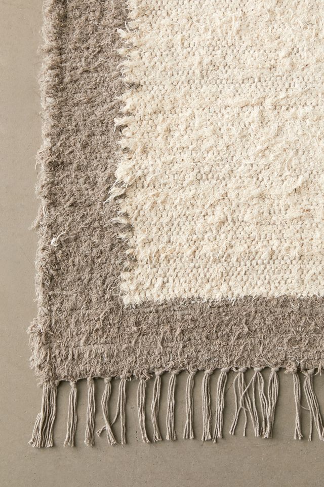 Border Woven Shag Rag Rug #3