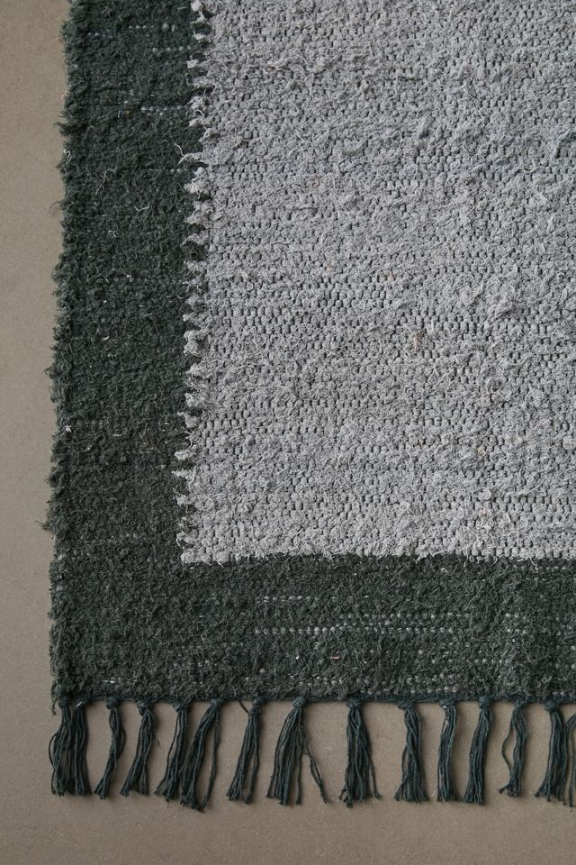 Border Woven Shag Rag Rug #3