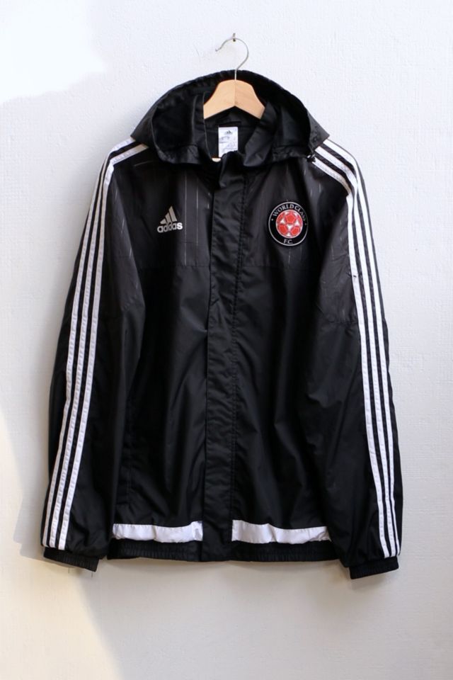 Vintage Adidas Football Club Windbreaker With Removable Hood
