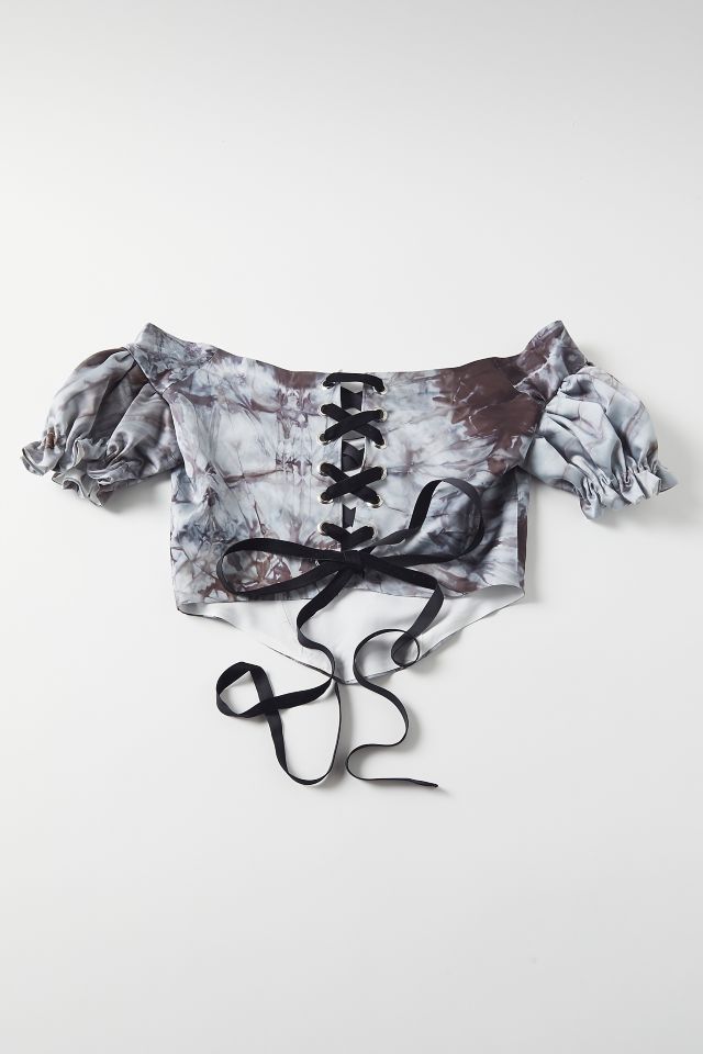 For Good Luck Midnight Tie-Dye Corset Top #1
