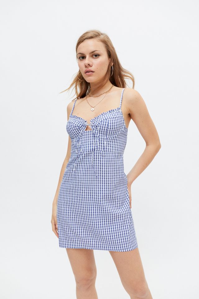 UO Kitty Bustier Gingham Mini Dress | Urban Outfitters