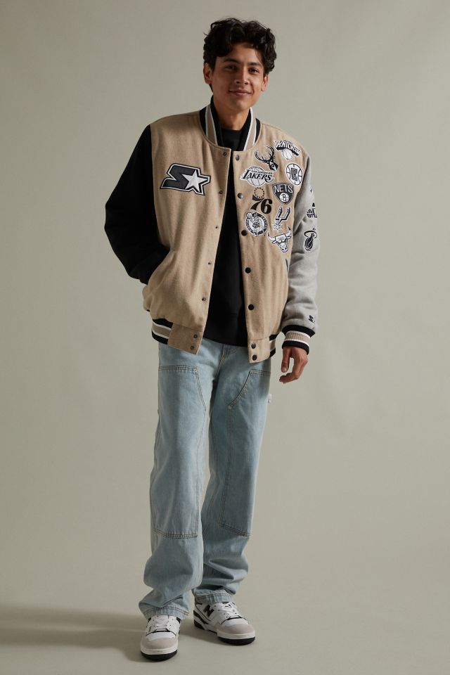 Starter uo exclusive patch varsity jacket sale