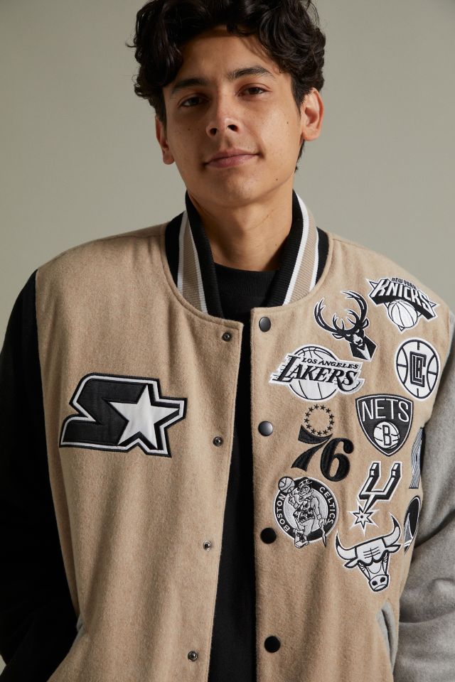 Starter UO Exclusive Colorblock Patch NBA Varsity Jacket