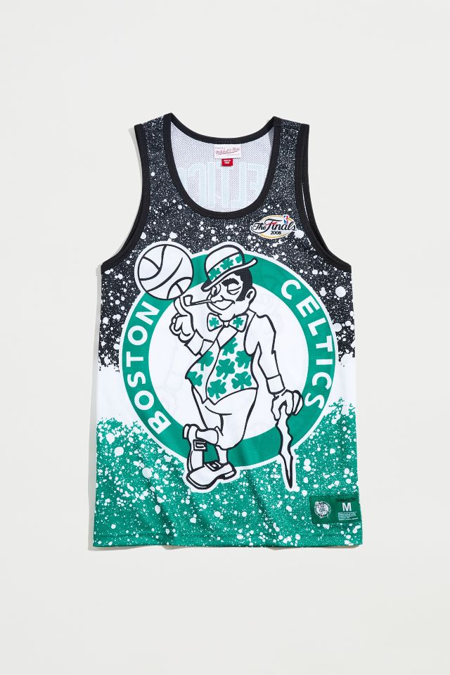Boston Celtics Mitchell and Ness HWC Colorblocked Cotton Tank Top T-Shirt