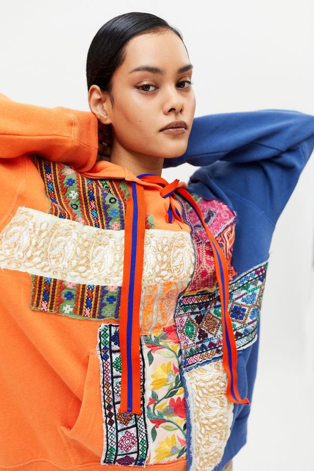Kimchi Blue Campbell Patchwork Hoodie Sweatshirt #1