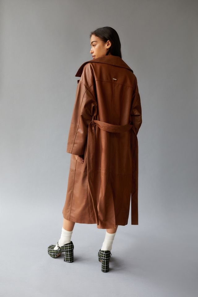 Deadwood Olga Leather Trench Coat #1