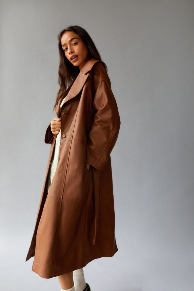 Deadwood Olga Leather Trench Coat #3