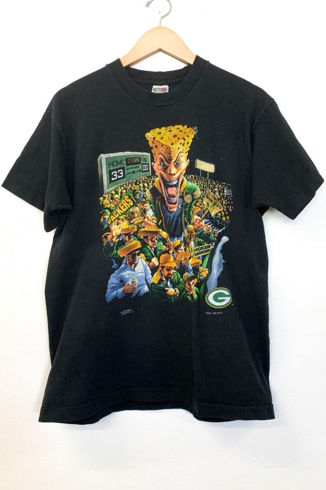 Green Bay Retro Mascot Cheese Head Man - Green Bay Packers - T