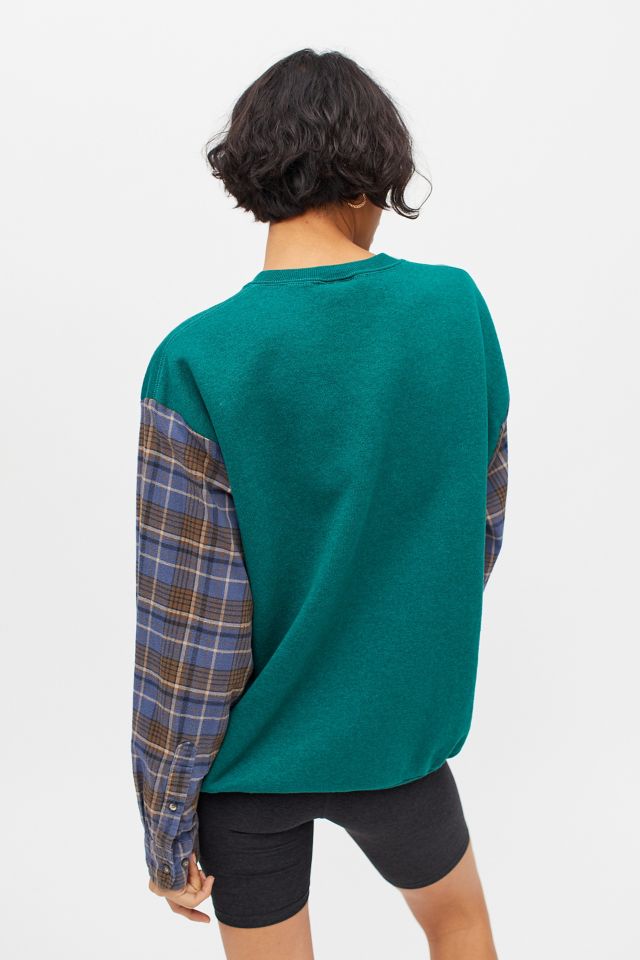 Urban Renewal Recycled Flannel Sleeve Sweatshirt #3