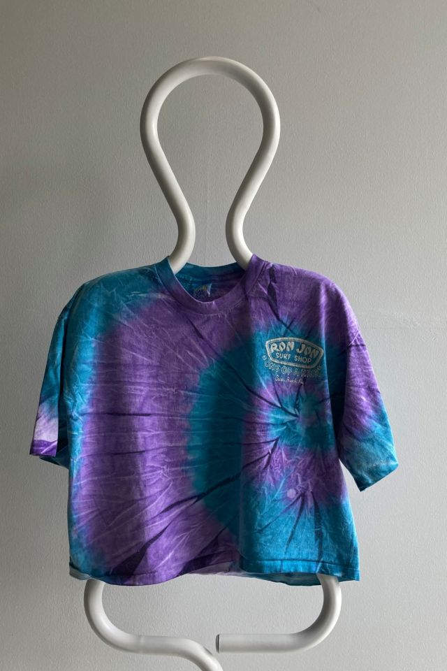 Vintage 90's Tie Dye Ron Jon Surf Shop Cocoa Beach FL Cropped Tee Size ...