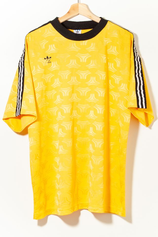 Vintage 90s adidas Yellow Black Soccer Jersey Urban Outfitters