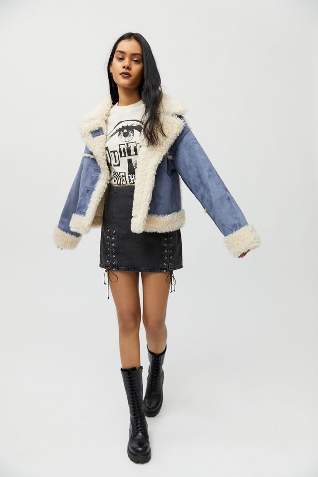 UO Maria Faux Shearling Coat #1